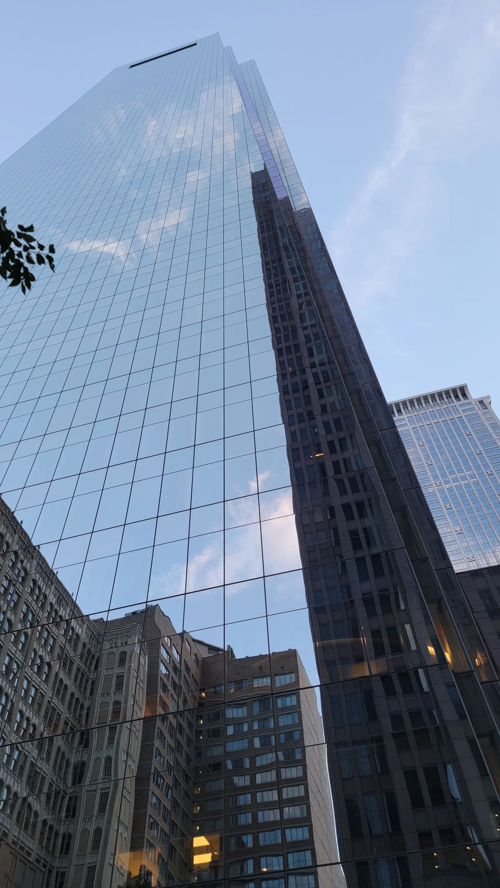 Reflections in a glass office tower